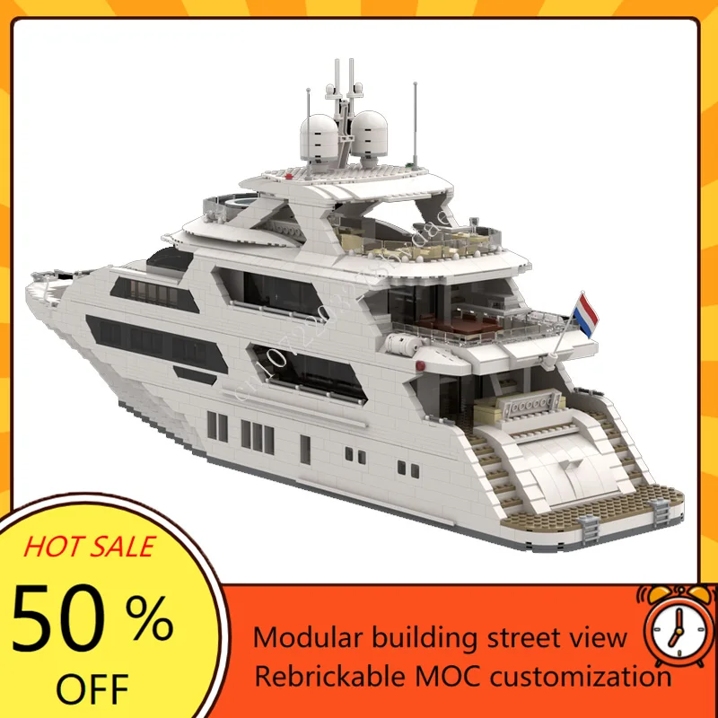 4657 adet özel MOC süper yat s - Model Kit Yacht incelemesi ve fiyatı