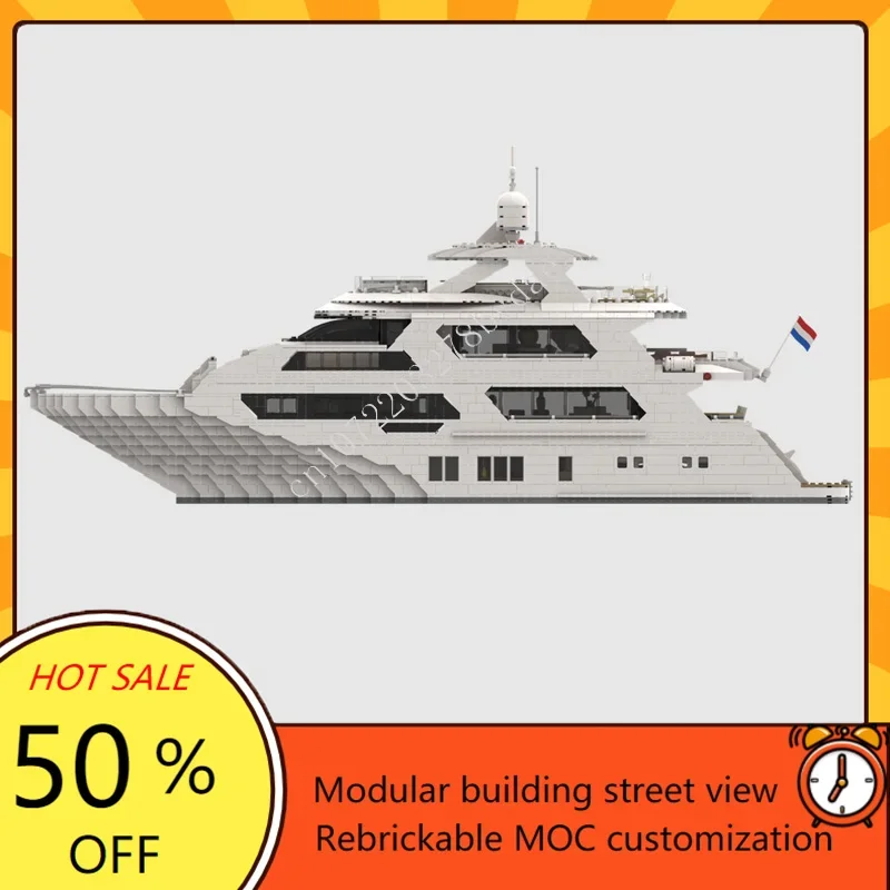 4657 adet özel MOC süper yat s - Model Kit Yacht incelemesi ve fiyatı